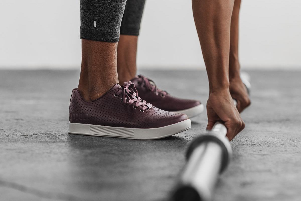 Nobull Leather Women's Trainers Burgundy | Australia (NP6280)